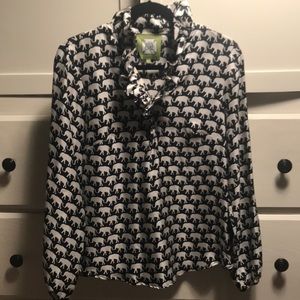 Elizabeth McKay silk elephant blouse